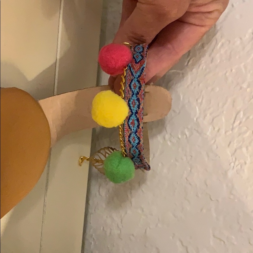 Fun Color Pom Sandals - Picture 2 of 3